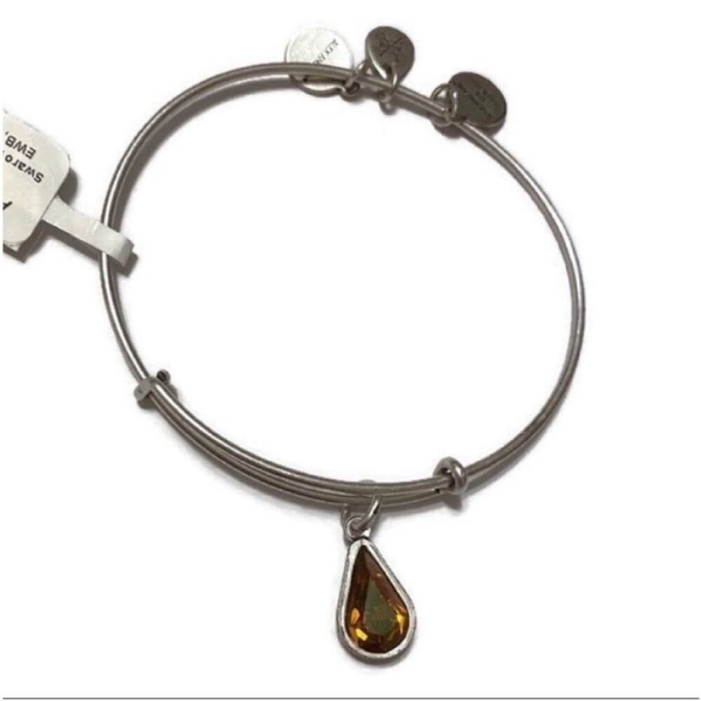 Alex and Ani November Birthstone Bracelet Rafaelian Silver Topaz Swarovski NWT